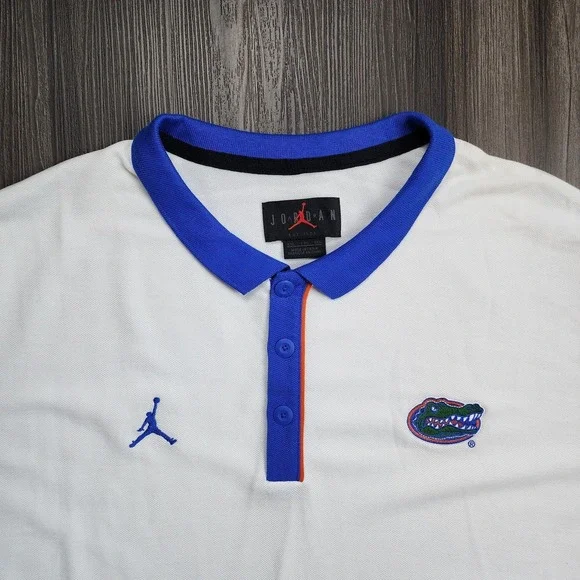 Florida Gators Air Jordan Polo Men's White/Blue Mens XXL New