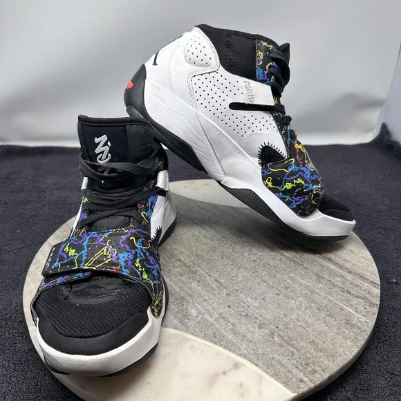 Jordan Zion 2 Shoes Mens Size 7.5 White Multicolor Basketball‎ Strap Zoom Air