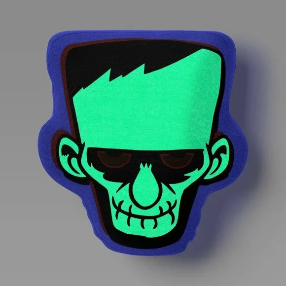 Glow in the Dark‎ Monster Throw Pillow Hyde & EEK Plush Novelty Halloween 14x12