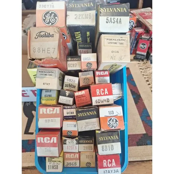 Large NOS Boxed Vintage Radio Vacuum Tubes Lot of 30 RCA GE Sylvania