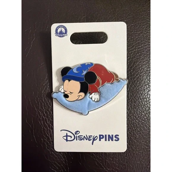 2026 Disney Parks Sorcerer Mickey Mouse Napping Sleeping‎ Pillow OE Pin