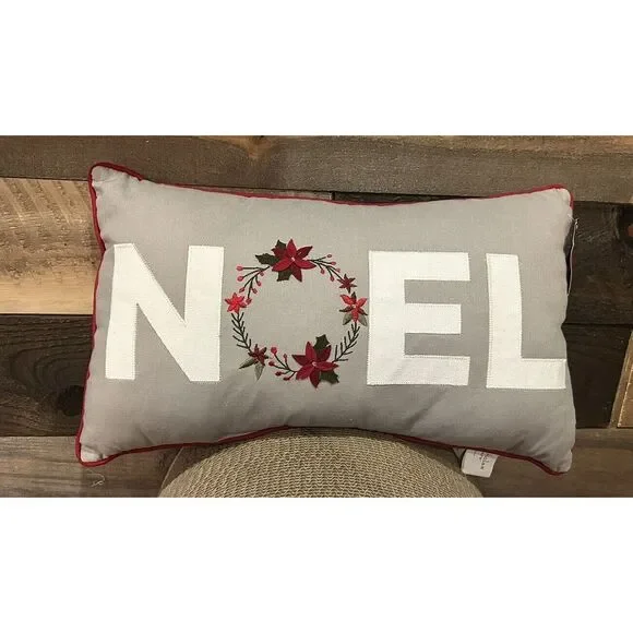 St Nicholas Square Noel Throw‎ Pillow Grey 12