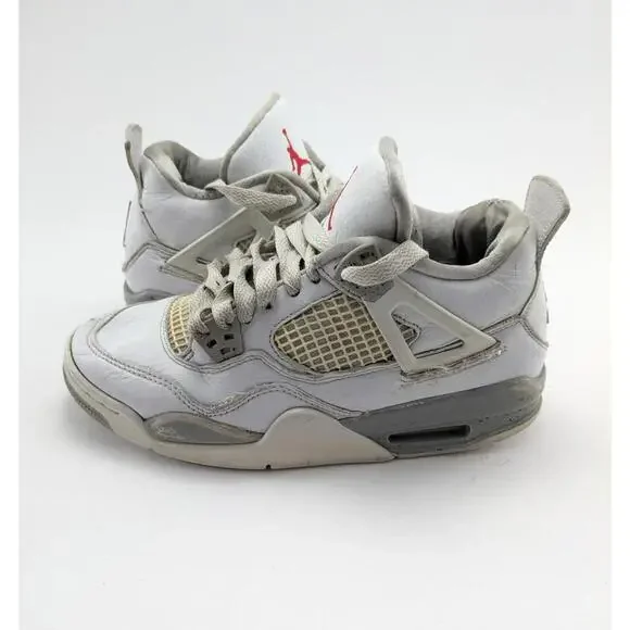 Youth Jordan 4 Retro Mid White Oreo GS Basketball Shoes DJ4699-100 Size 6Y