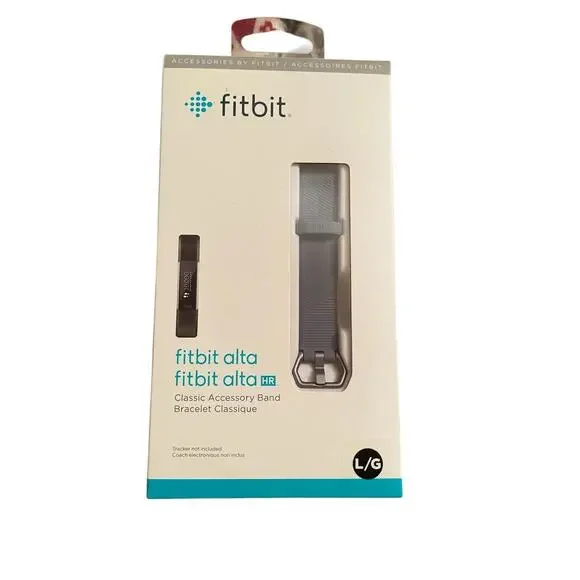 𝅺Fitbit Alta/ Alta HR Classic Band Bracelet Accessory Womans Large Gray NIB
