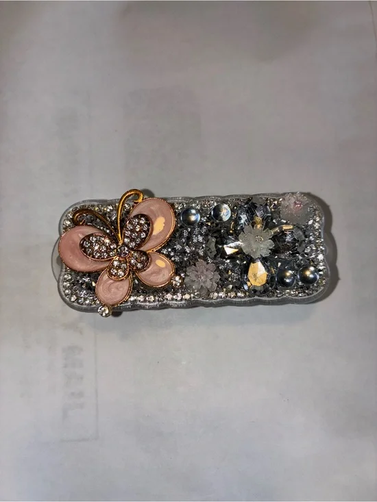 Colorful Rhinestone butterfly phone clip