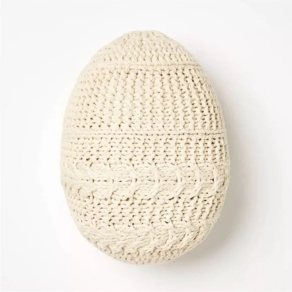 Threshold Studio McGee Shaped Crochet Egg Throw Pillow Cream