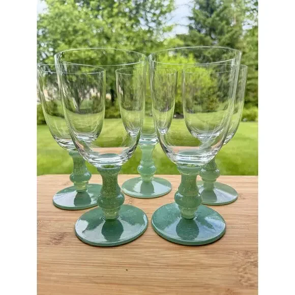 Villeroy & Boch Isabelle Green Dark Jade 12 Oz Water Goblets~set Of 5