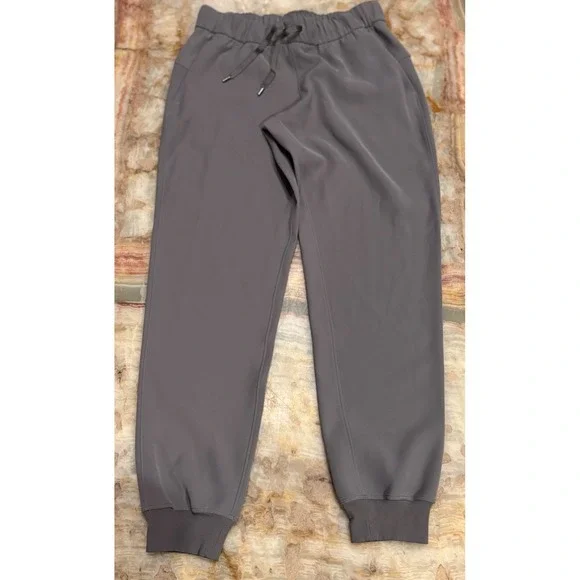 Lululemon Mens On the Fly Jogger Pants Gray Tapered Leg Activewear Drawstring L