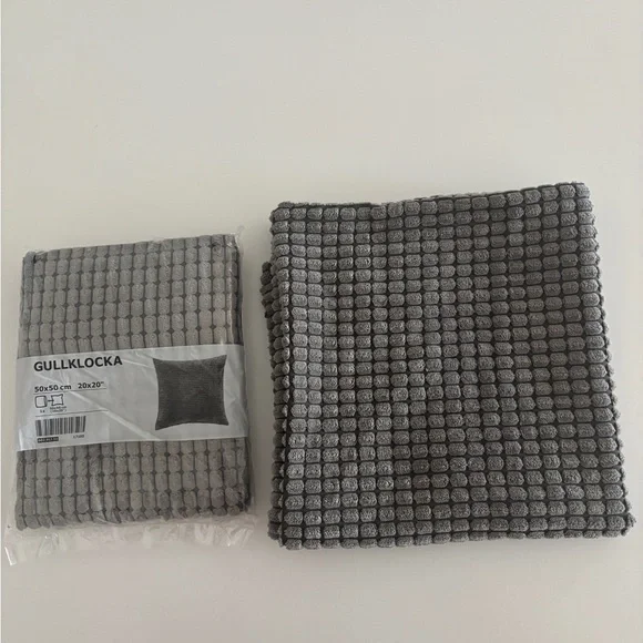 IKEA Gullklocka Gray Textured Throw Pillow Cover (2) NWT - one taken out of bag.