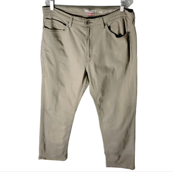 Denizen from Levi's men's athletic fit tan chino pants size 38x32