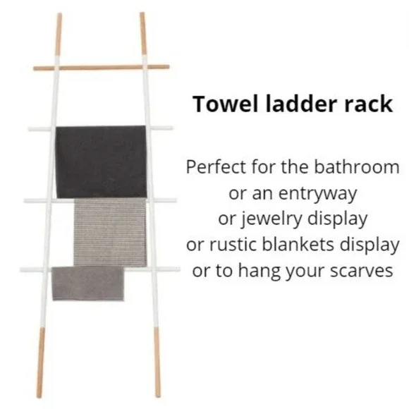 NEW - home Leaning Wall Ladder for Blankets, Linen Quilt Storage, decorative etc