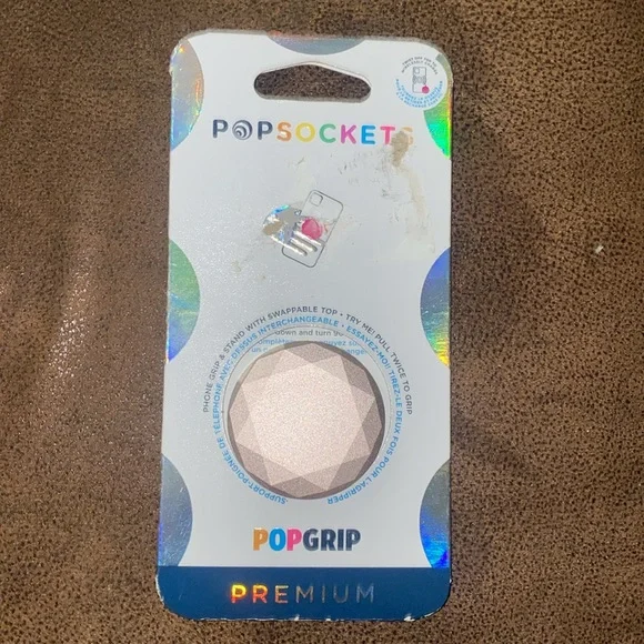 PopSocket Premium-Pop Grip-Aluminum Diamond-New