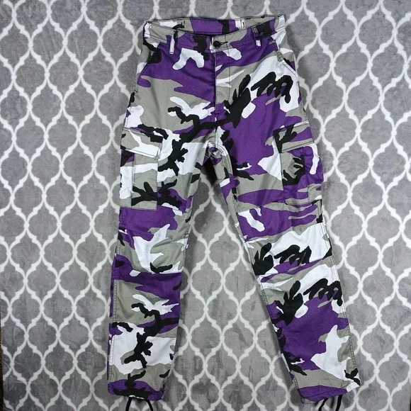 Rothco Camo Cargo Pants Men Size Small Purple Baggy Streetwear BDU