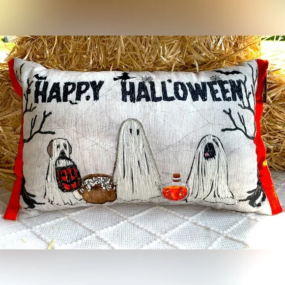 Halloween Decor Dogs in Ghost Costumes Trick or Treating Happy Halloween- NWT