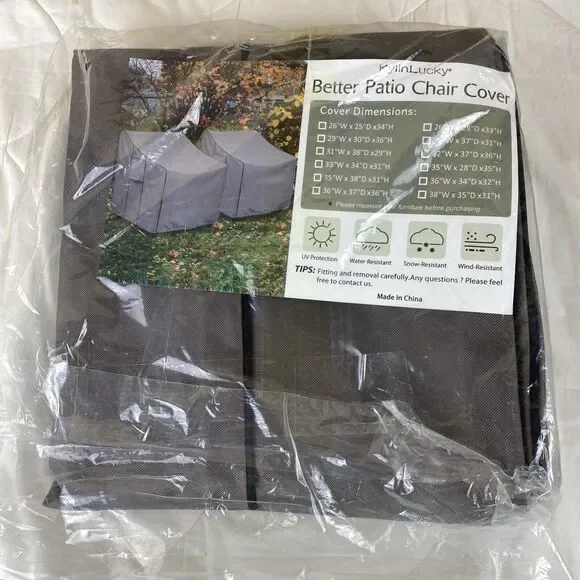 KylinLucky Patio Chair Cover Waterproof Fits up to 32W X 37D x 36H 1pc Gray