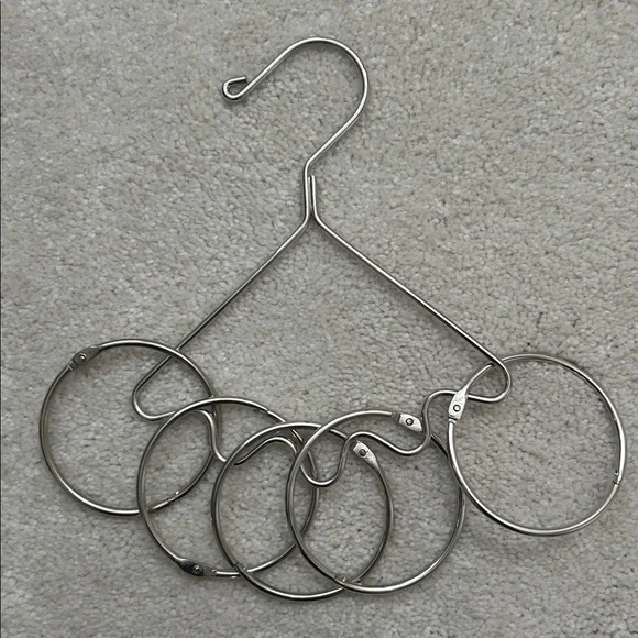 Silver Open Ring Closet Organizer For Scarf, Tie, Belts