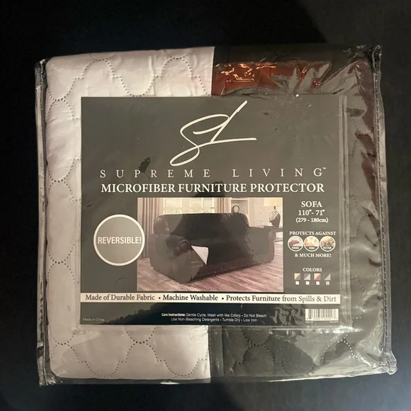 NWT Supreme Living Reversible Microfiber Furniture Protector 110-71(279-180cm)