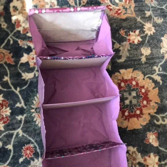 Purple Patterned Closet Hanging Shelf