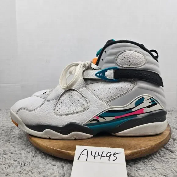 Jordan 8 Retro Mens 15 South Beach 2018 White Turbo Green Sneaker 305381-113