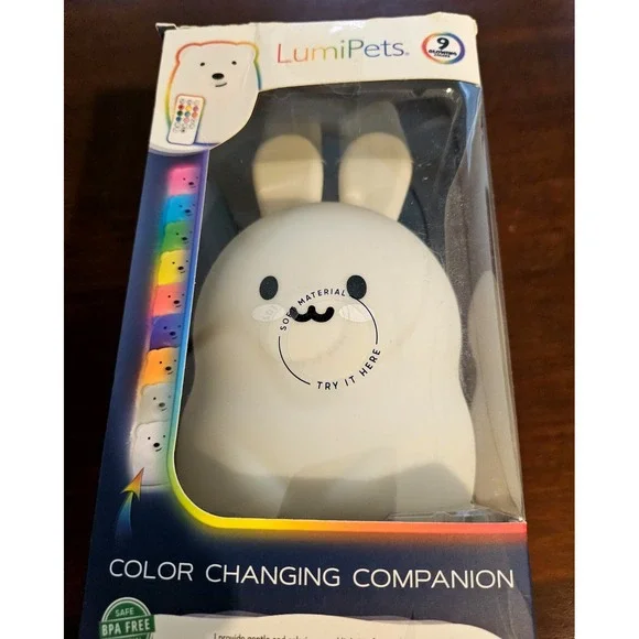 LumiPets Rabbit Night Light with Remote Control Rechargeable 9 Color‎ Light