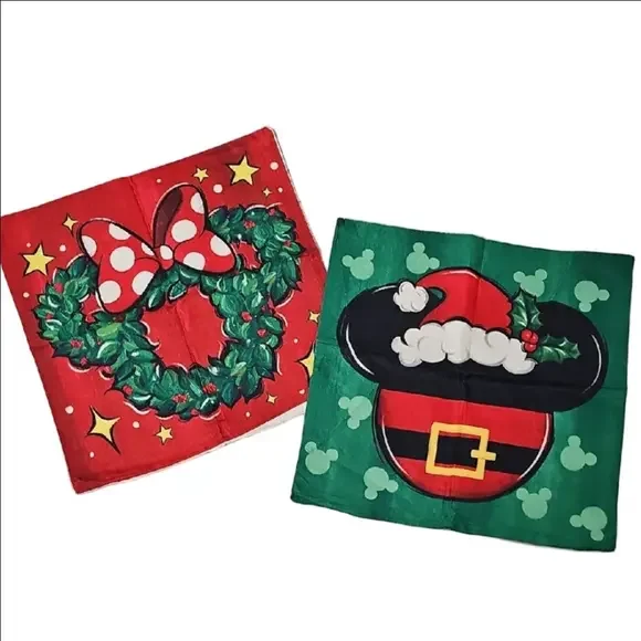 Disney Holiday Pillows - Red and Green