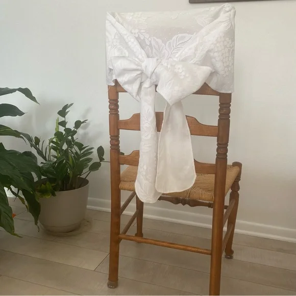 Chair Covers Caps with Bow Set of Two