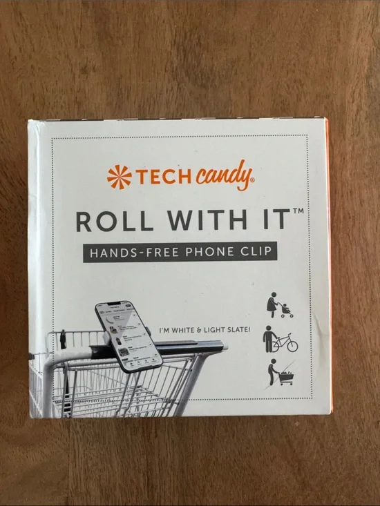 Tech Candy Roll With It Hands-Free Phone Clip - White & Light Slate