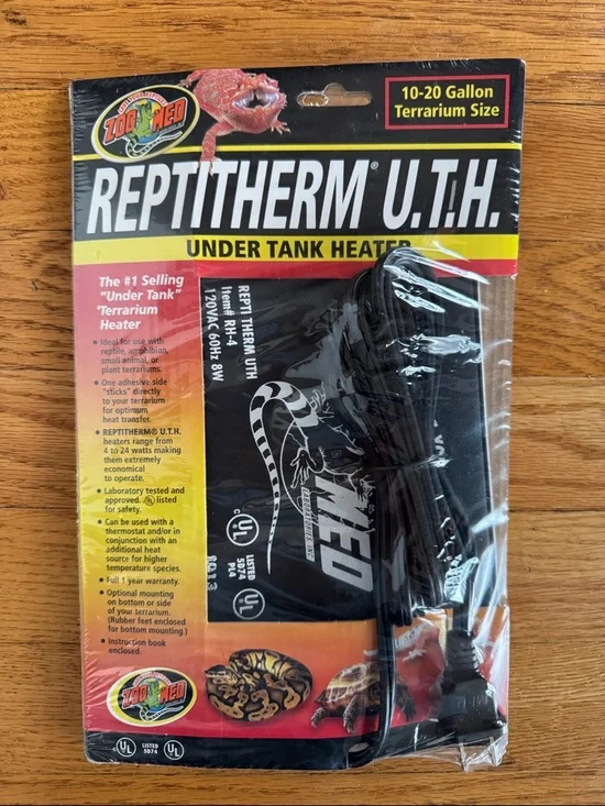 ReptiTherm U.T.H. Under Tank Heater - Black 10-20 Gallon Terrarium Size
