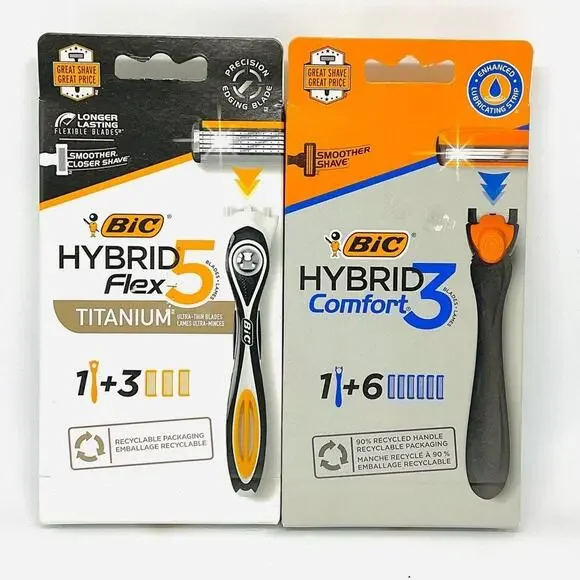 BiC Razors-Hybrid Flex 5 Titanium & Hybrid Comfort 3