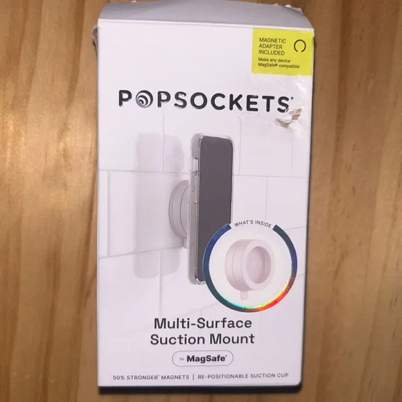 NEW PopSockets Multi-Surface Suction Mount - White