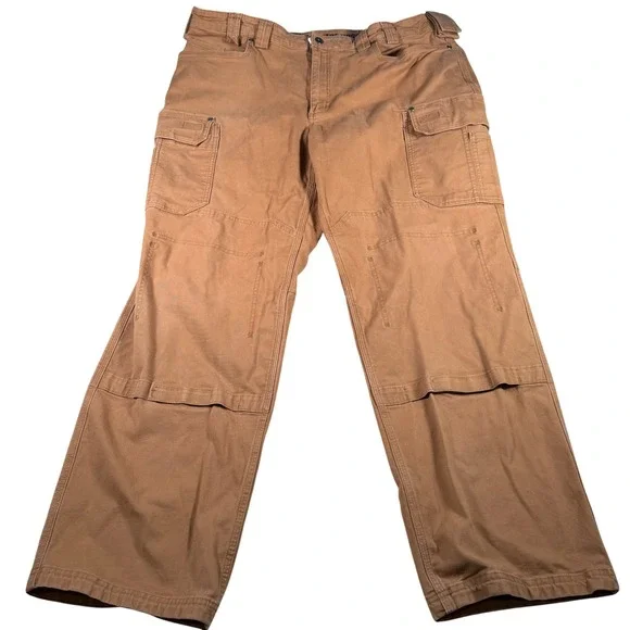 Duluth Trading Co Cargo Pants Mens 42x32 (FITS 42x31) Brown Flex Fire Hose Work