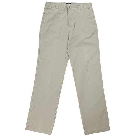 Calvin Klein Pants Mens 32x34 Beige Button Flat Front Straight Chinos Cotton