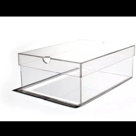 NEW Clear Acrylic Shoe Box With Lid Vented