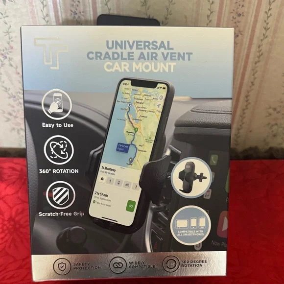 Universal Cradle Air Vent Car Mount - Black