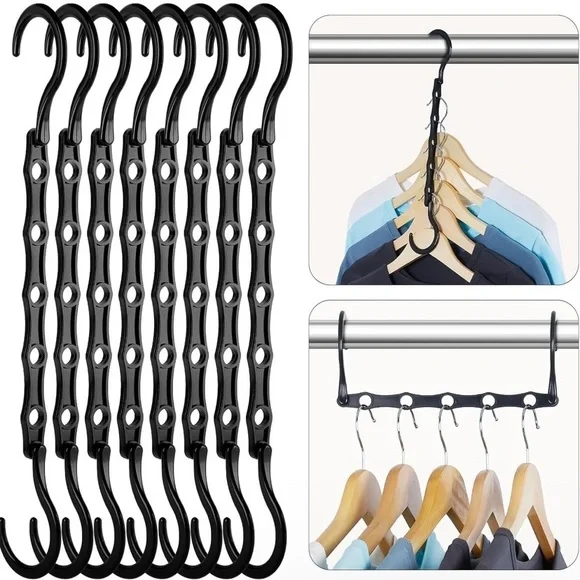 Set of 8 Space Saving Magic Cascading Hangers for Closet Organization