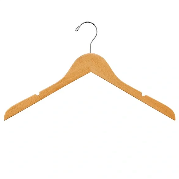 NWT 10 Natural Premium Wooden Hangers Multi-Function Dress, Tees, Shirts
