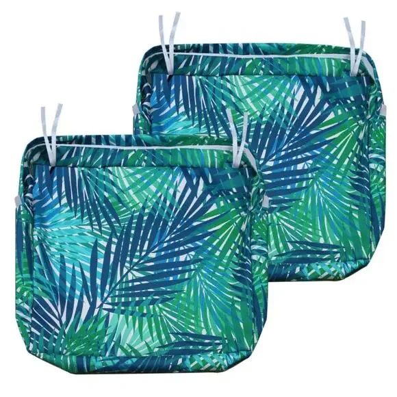 NettyPro Outdoor Cushion Cover 2Piece 24 X 24 X 4 Color: Tropical Leaf