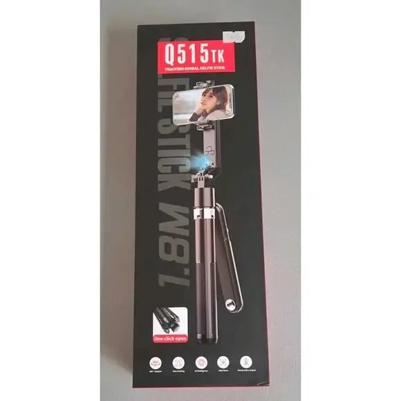 Q515TK Tracking Gimbal Selfie Stick, 360° Auto Face Tracking Tripod Auto Focus