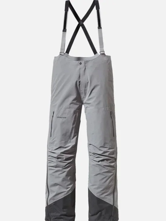 Patagonia Super Alpine Snow Bib Pants Men M Gore Tex Gray Waterproof Side-Zip
