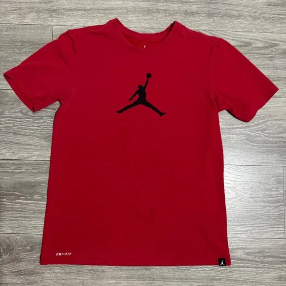 Jordan Dri-FIT Jumpman Logo Graphic T-Shirt Mens Small Red Short Sleeve Tee