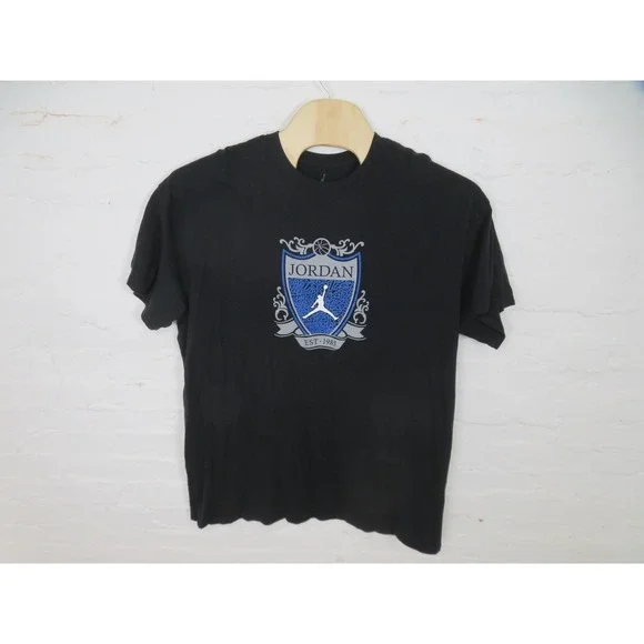 Air Jordan Shirt Mens 3XL Black Crest Shield Jumpman Graphic Tee Short Sleeve