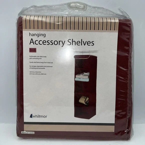 Whitmor 5 Section Closet Organizer Hanging Shelves‎ Sturdy Metal Frame