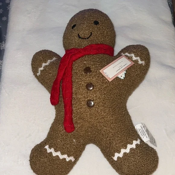 CUPCAKES & CASHMERE 26x19 Oversized Gingerbread Man Pillow
