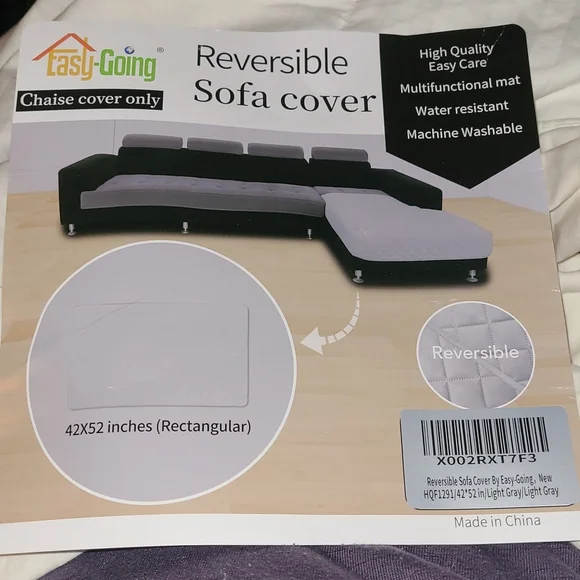 New in packaging! Reversible rectangular chaise couch cover mat pet bed gray