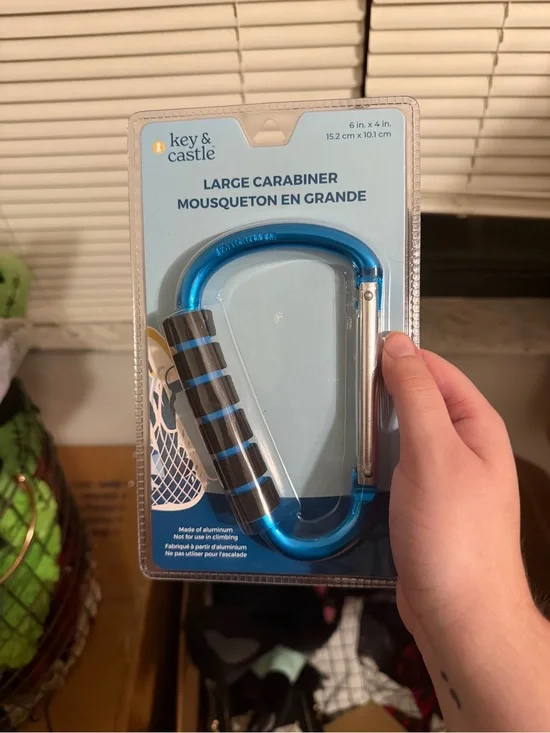 Large Blue Carabiner with Grip