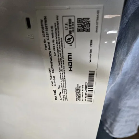 Samsung White Curved 32