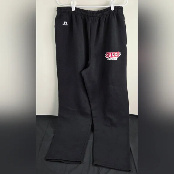 Russell Athletic Speed Racer Sweatpants Mens XL Black Drawstring Waist Wide Leg
