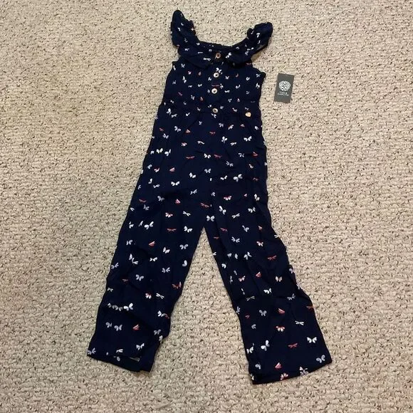 NWT Vince Camino Little Girls Wide Leg Jumpsuit Multi floral Size 6X