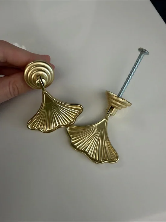 Amazon Gold Ginkgo Leaf Cabinet Pulls - Set of 2