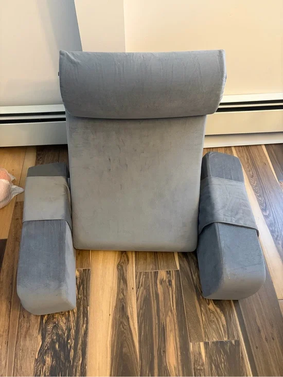 Gray back pillow with Arm Cushions